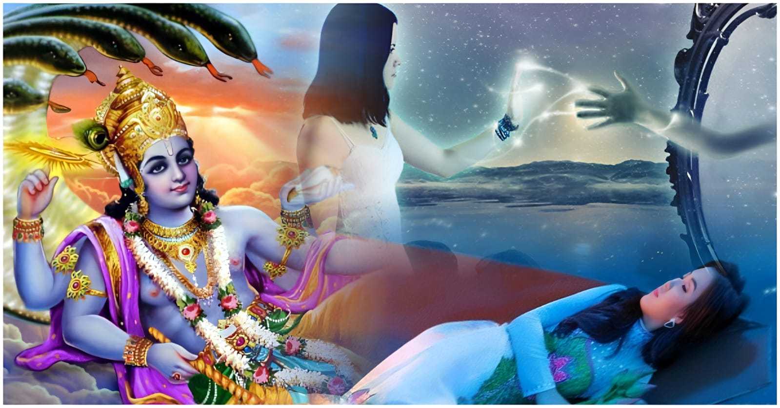 Vishnu god and dreaming girl images